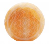 Selenietdecoratie Oranje - Gegraveerd Levensbloem - 17cm