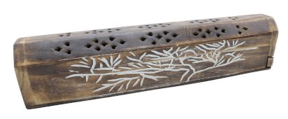 Wierookhouder Hout Kistje Levensboom 30cm