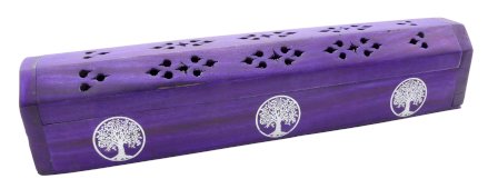 Wierookhouder Hout Kistje Levensboom 30cm