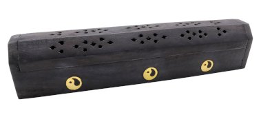 Wierookhouder Hout Zwarte Kist Yin Yang 30cm