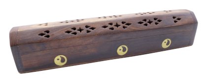 Wierookhouder Hout Kist Yin Yang 30cm