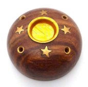 Wierookhouder Hout Rond Kegels 6cm