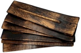Wierookhouder Hout Ski Golvend 28cm 6pcs