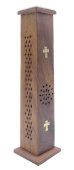 Wierookhouder Hout Toren Kruis 30cm