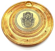 Wierookhouder Hout Rond Hand van Fatima 10cm