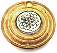 Wierookhouder Hout Rond Levenszaad 10cm