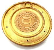 Wierookhouder Hout Rond Sacraal Chakra 10cm
