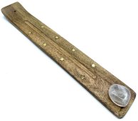 Wierookhouder Hout Ski 25cm + Bergkristal