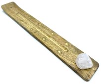 Wierookhouder Hout Ski 25cm + Rozenkwarts