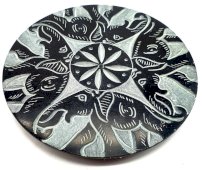 Wierookhouder Steen Rond 4 Olifanten 10cm