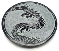 Wierookhouder Steen Rond Draak 10cm