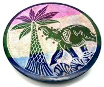 Wierookhouder Steen Olifant Palmboom Kleurverloop 10cm
