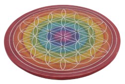 Wierookhouder Steen Rond Levensbloem Verloop 10cm