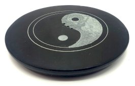 Wierookhouder Steen Rond Ying-Yang 10cm