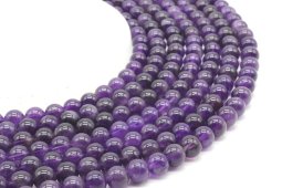 Kralen Amethist 'Dark' 8mm aan draad 40cm
