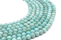 Kralen Amazoniet 'AA' 8mm aan draad 40cm