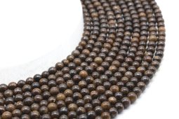 Kralen Bronziet 4mm aan draad 40cm