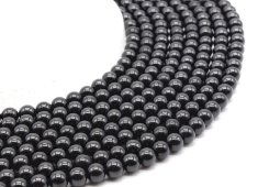Kralen Zwarte Spinel 6mm aan draad 40cm