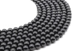 Kralen Zwarte Spinel 8mm aan draad 40cm
