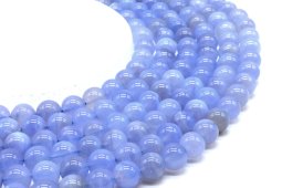 Kralen Blauwe Chalcedoon 'AA' 10mm aan draad 40cm
