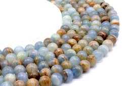 Kralen Blauwe Calciet 10mm aan draad 40cm