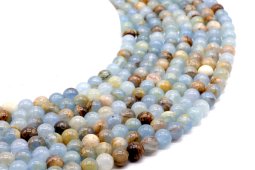 Kralen Blauwe Calciet 6mm aan draad 40cm