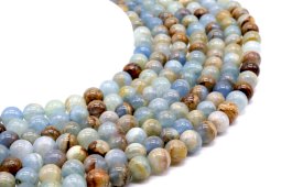 Kralen Blauwe Calciet 8mm aan draad 40cm