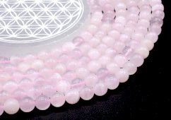 Kralen Roze Calciet 10mm aan draad 40cm