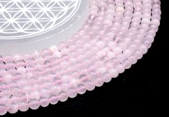 Kralen Roze Calciet 6mm aan draad 40cm