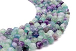 Kralen Fluoriet Multi 10mm aan draad 40cm
