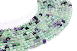 Kralen Fluoriet Multi 4mm aan draad 40cm