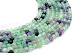 Kralen Fluoriet Multi 6mm aan draad 40cm