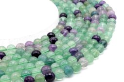 Kralen Fluoriet Multi 8mm aan draad 40cm