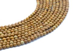 Kralen Versteend Hout 4mm aan draad 40cm