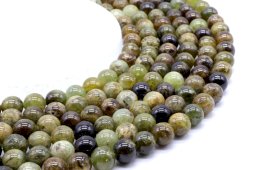 Kralen Groene Granaat 10mm aan draad 40cm