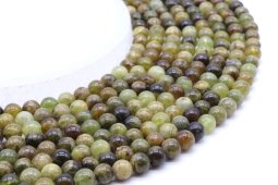 Kralen Groene Granaat 6mm aan draad 40cm