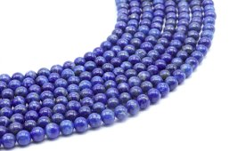 Kralen Lapis lazuli 'AA' 6mm aan draad 40cm
