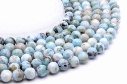 Kralen Larimar 10mm aan draad 40cm