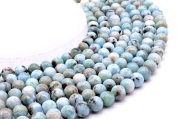 Kralen Larimar 8mm aan draad 40cm