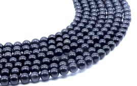 Kralen Gouden Zwarte Obsidiaan 8mm aan draad 40cm