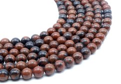 Kralen Mahonie Obsidiaan 10mm aan draad 40cm