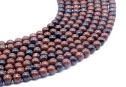Kralen Mahonie Obsidiaan 6mm aan draad 40cm