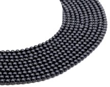 Kralen Shungiet 4mm aan draad 40cm