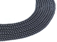Kralen Zwarte Toermalijn 4mm aan draad 40cm
