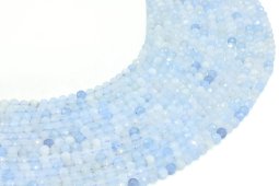 Geslepen kralen Aquamarijn 4mm aan draad 40cm