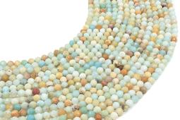 Geslepen kralen Amazoniet 4mm aan draad 38cm
