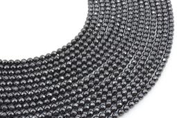 Geslepen kralen Hematiet 4mm aan draad 38cm