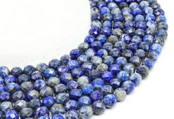 Geslepen kralen Lapis Lazuli 8mm aan draad 40cm
