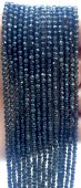 Geslepen kralen Zwarte Obsidiaan 3mm aan draad 40cm
