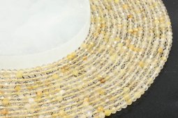 Geslepen kralen Rutielkwarts 4mm aan draad 40cm